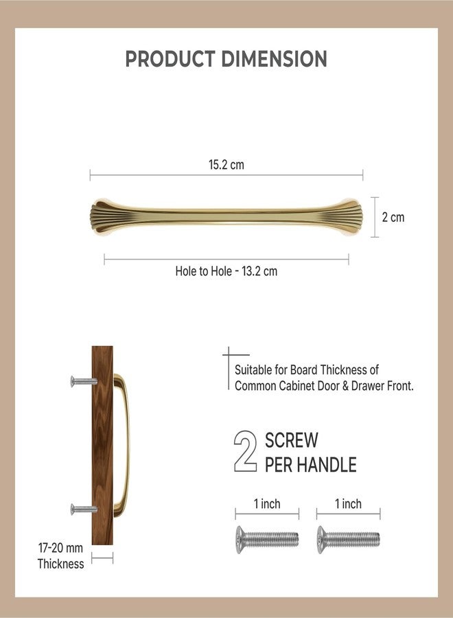 LAPO 2 Piece Drawer Handle for Kitchen, Cabinet Pull Handle for Cupboard Drawers, Window Handle (6 Inch, Antique-Gold, Pack of 2) - Image 2